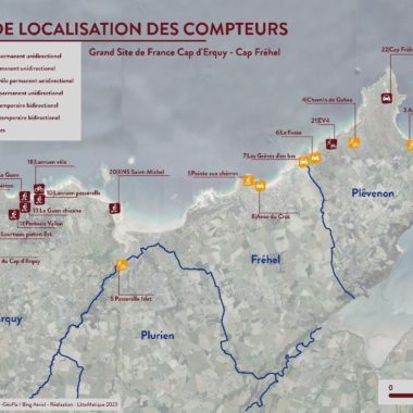 Analyse et valorisation de données de comptages (issues de 25 compteurs) sur une période de 12 mois sur le Grand Site de France Cap d’Erquy Cap Fréhel  